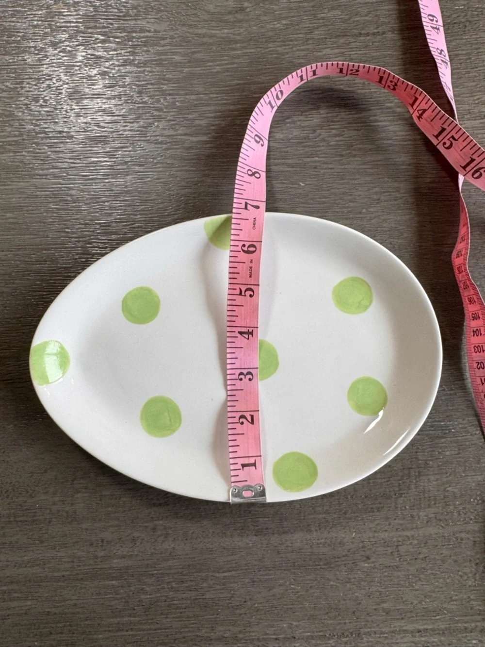 Vintage Set Of Four Egg Ceramic Polka Dot Plates